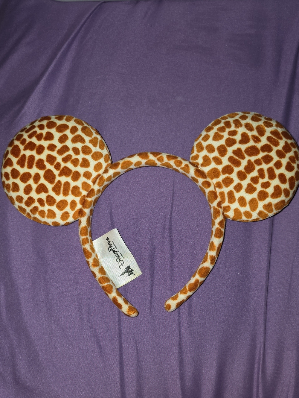 Disney Giraffe Print Mickey Ears Headband - Brown & Cream